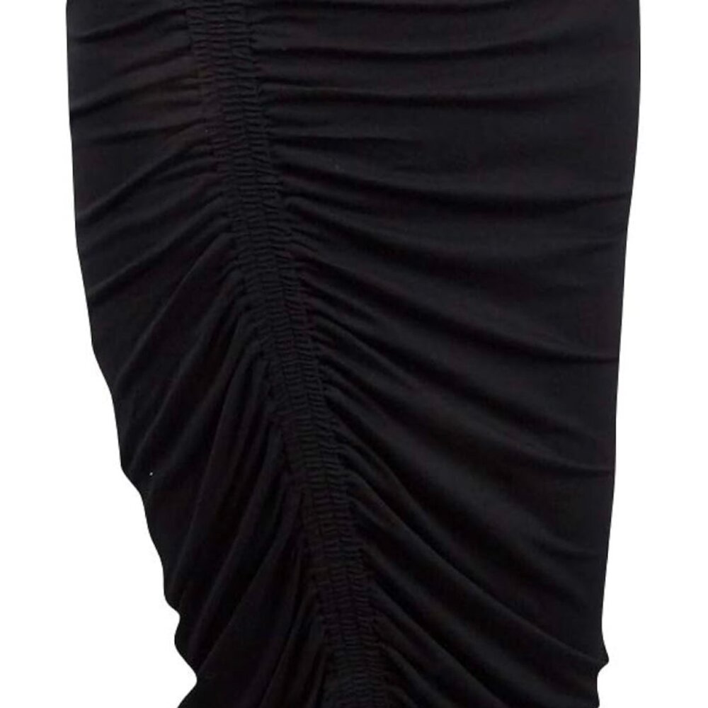 Vince Camuto Black Ruched Midi Pencil Skirt